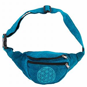 Сумка на пояс Kunst und Magie Boho Crossbody Stonewashed Unisex Flower of Life синий - Фото 1