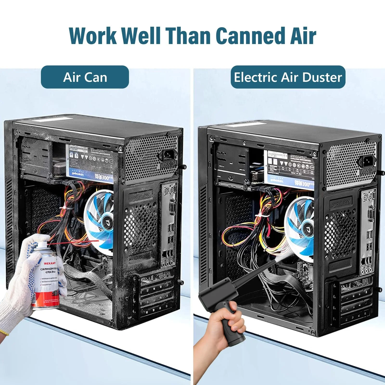 Электрический очиститель воздуха 3-скоростной 6000 mAh с насадками и щетками, фото №3 Электрический очиститель воздуха 3-скоростной 6000 mAh с насадками и щетками, фото №3