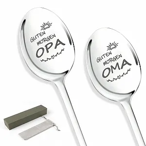 Ложка Кофейная с гравировкой Guten Morgen Oma/Opa, 2 шт - Фото 1