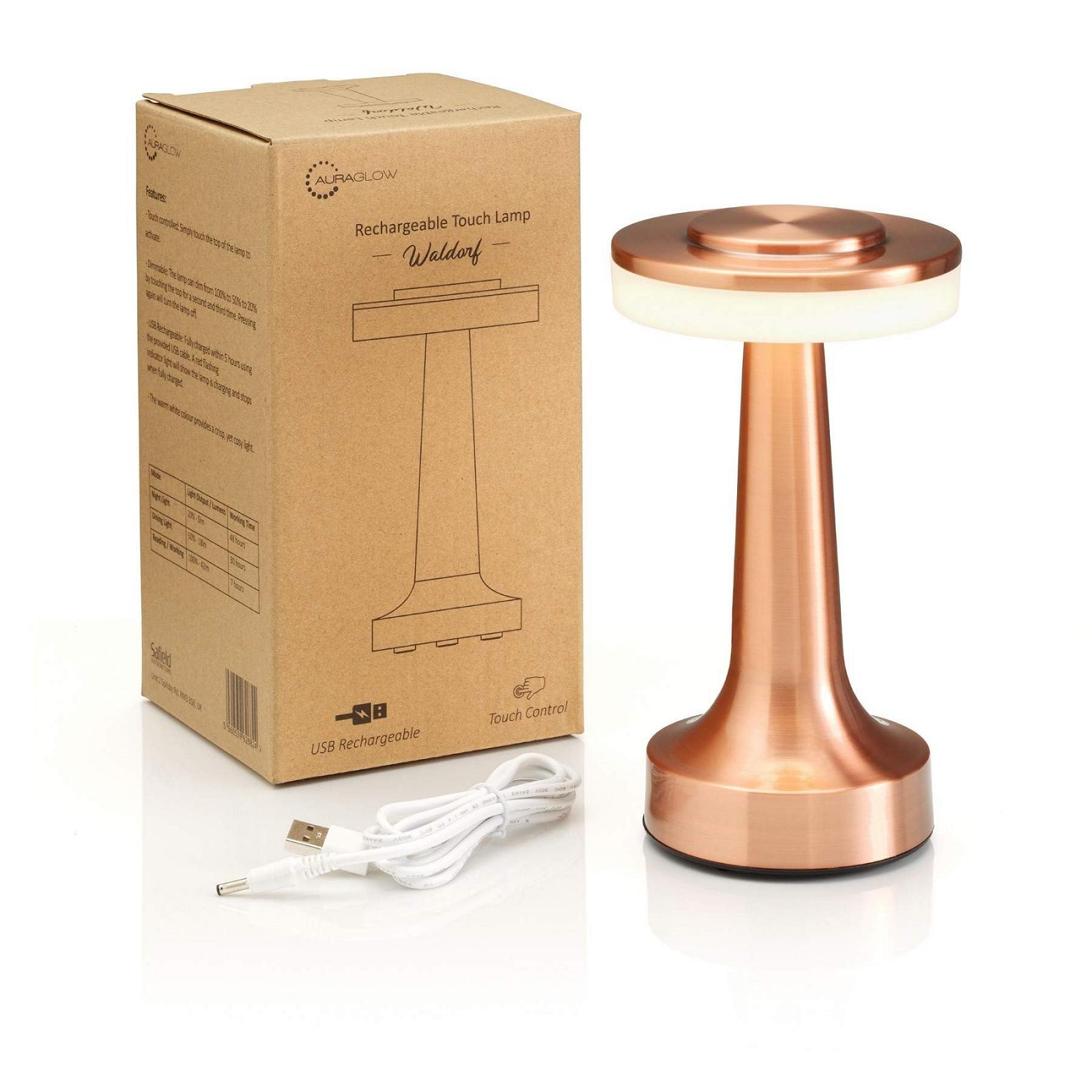 Настільна лампа Auraglow LED Touch Control Wireless Copper, фото №5