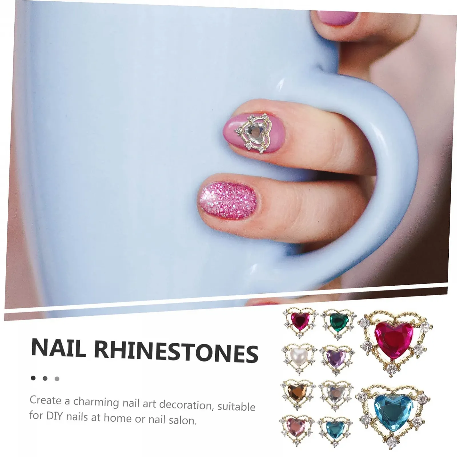 Украшения для ногтей в форме сердца COHEALI, 20 шт., фото №2