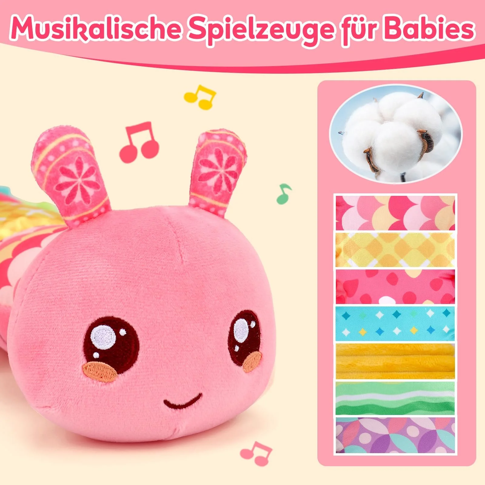 Игрушка для малышей Гусеница Музыкальная игрушка, Сенсорная игрушка Монтессори Погремушка Зеркало, фото №3 Игрушка для малышей Гусеница Музыкальная игрушка, Сенсорная игрушка Монтессори Погремушка Зеркало, фото №3