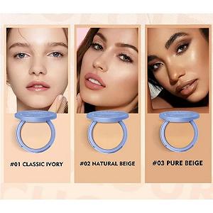 Пудра прессованная GAGK Matte Perfection, матирующая, влажная и сухая, для контроля жирности лица, водостойкая, стойкая, матирующая, разглаживающая (Классическая слоновая кость + Чистый бежевый) synthetic.ua - Фото 1