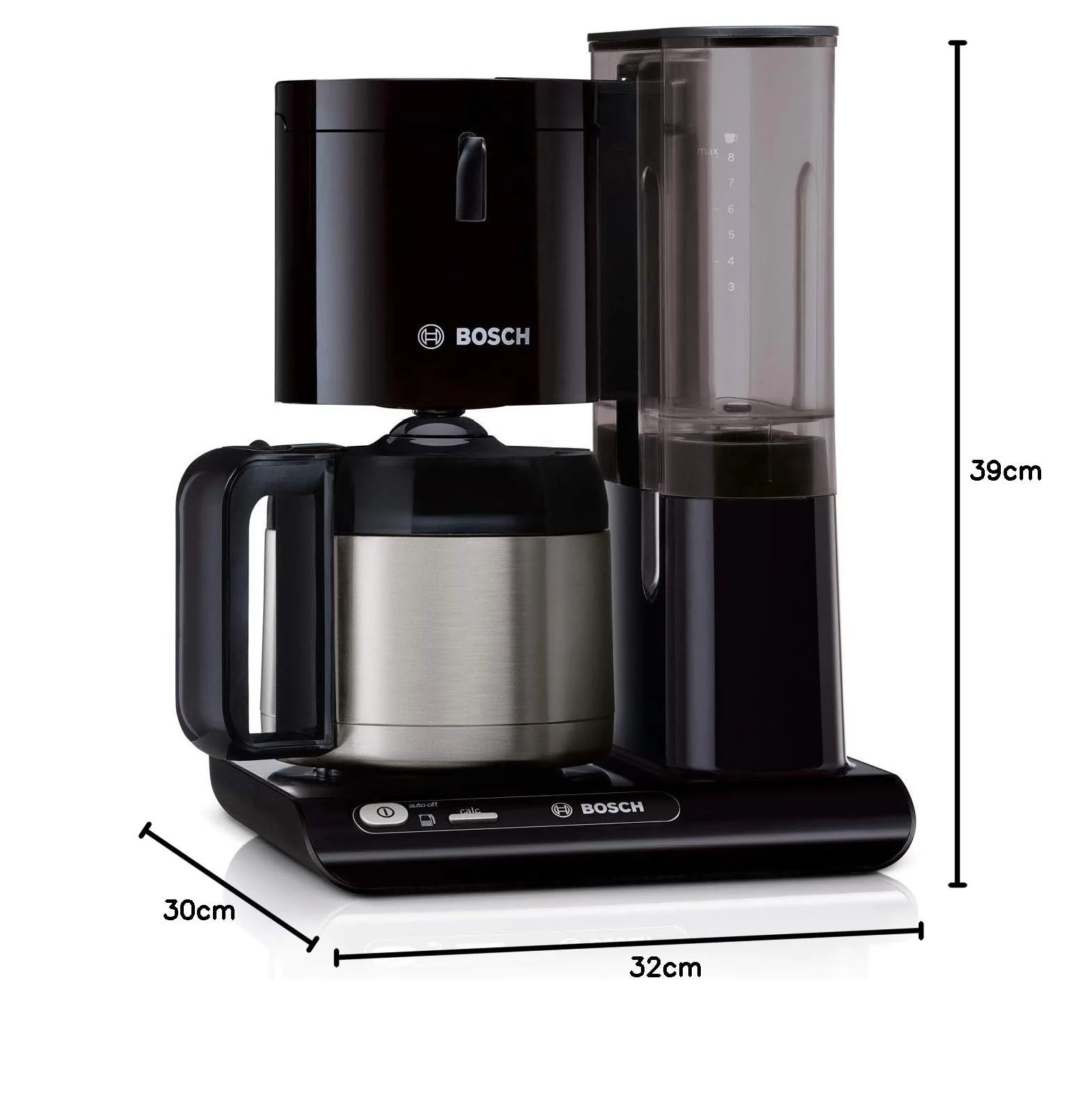 Капельная кофеварка Bosch Styline TKA8A053 1.1 л 1100 Вт Черный, фото №6