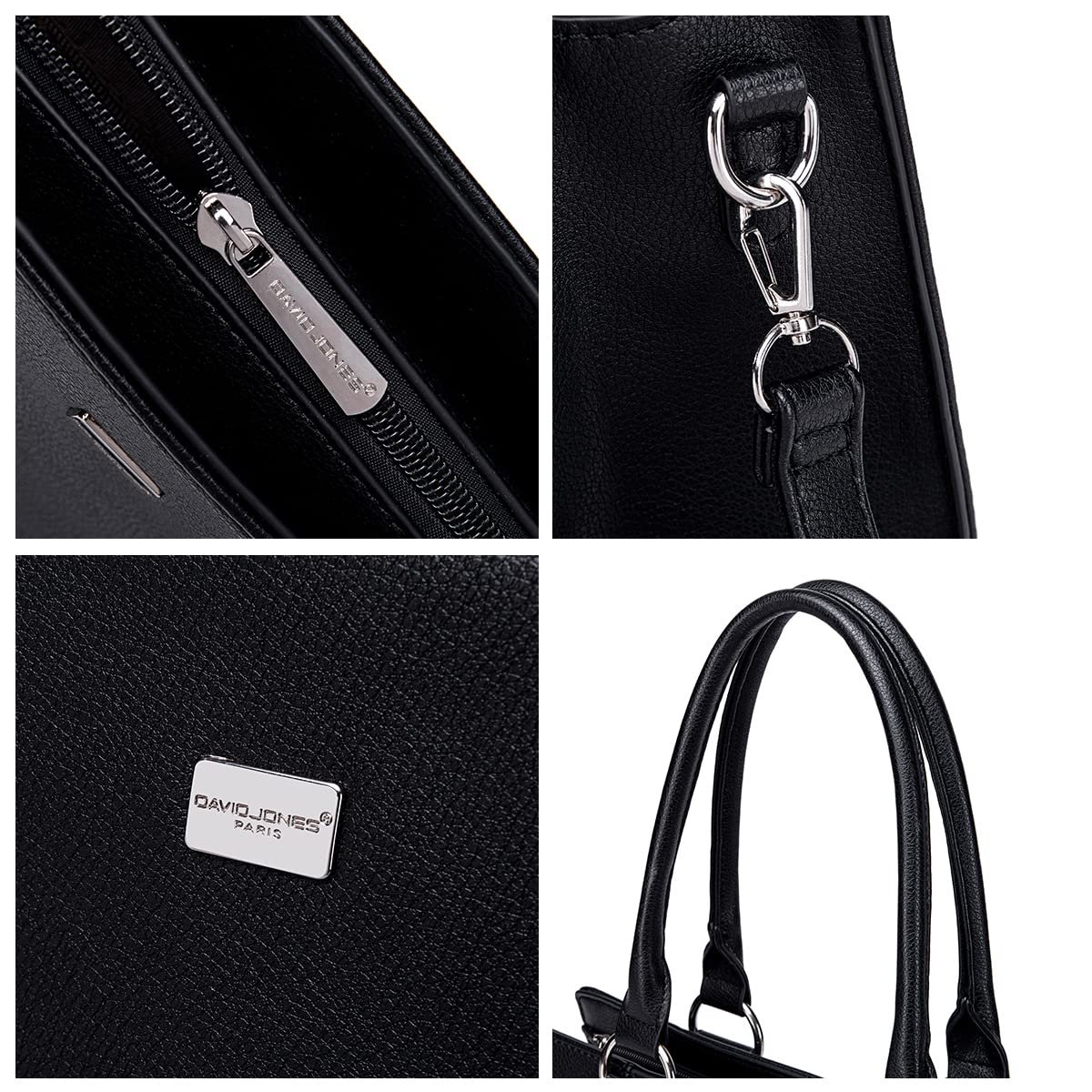 Сумка с верхней ручкой David Jones Большая Тоут, искусственная кожа, многоцветная, черный, фото №7