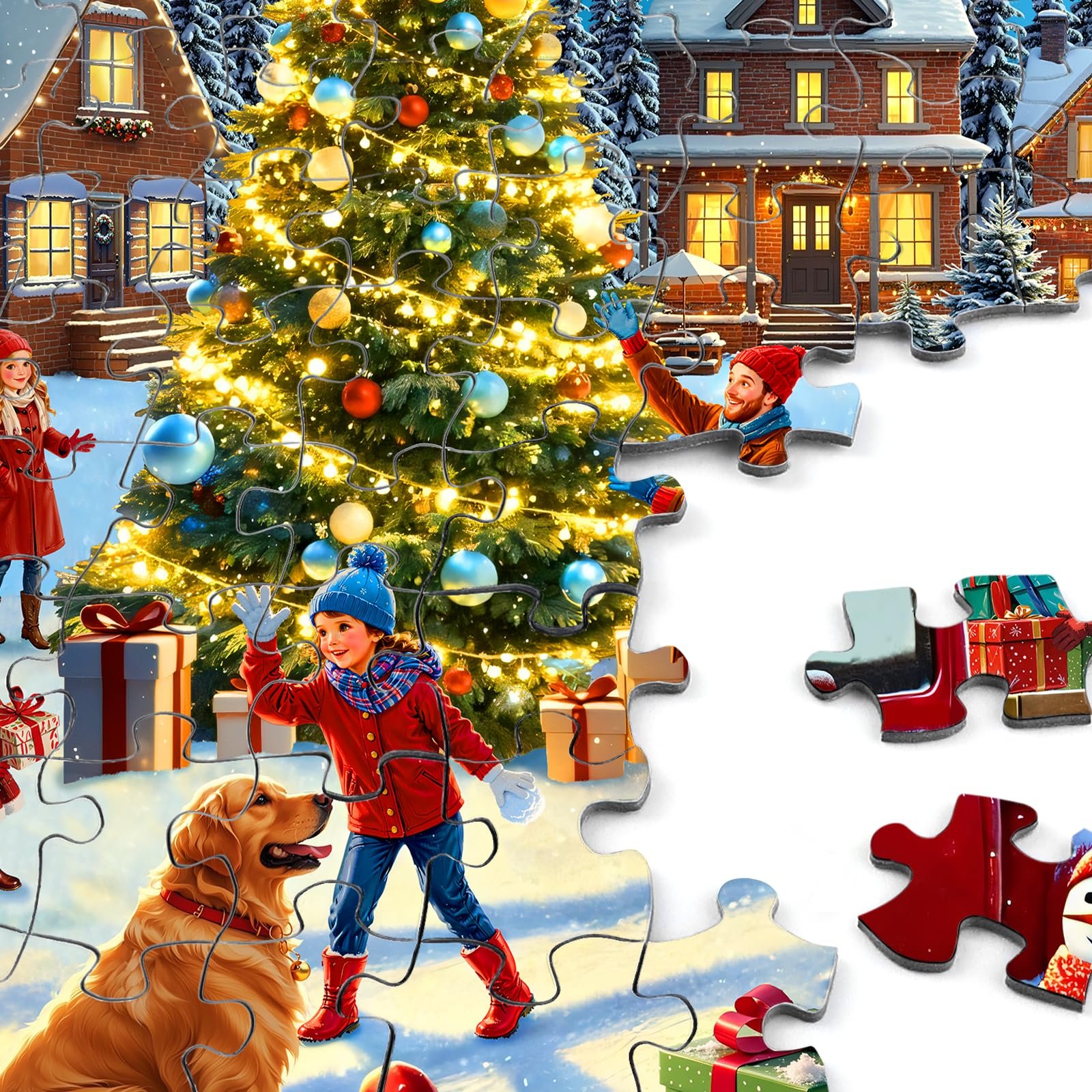 Пазл 1000 деталей для взрослых Рождественская тематика Зимняя сцена 70 x 50 см, фото №3 Пазл 1000 деталей для взрослых Рождественская тематика Зимняя сцена 70 x 50 см, фото №3