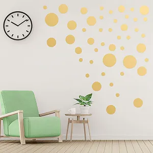 Наклейки на стіну Точки 264 штуки Круглі Золотистий - Фото 1