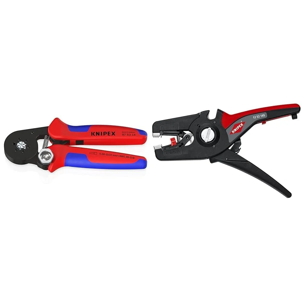 Саморегулирующиеся пресс-клещи Knipex 97 53 14 180 мм и автоматический стриппер PreciStrip16 195 мм, фото №1