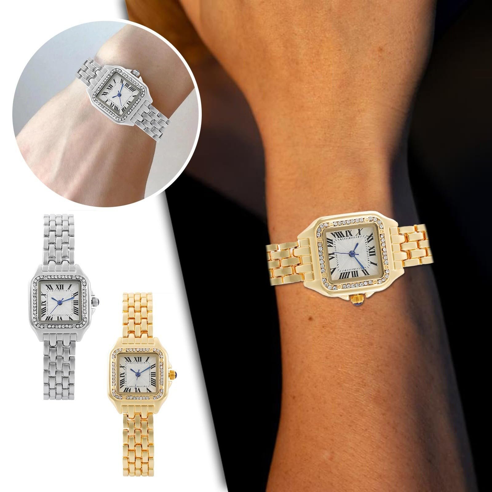 Мужские часы Generisch, золотые, женские часы, квадратные, серебристые, нержавеющая сталь, ремешок, кварцевые часы, женские, студенческие, ювелирные часы, аналоговые, кварцевые наручные часы, фото №2 Мужские часы Generisch, золотые, женские часы, квадратные, серебристые, нержавеющая сталь, ремешок, кварцевые часы, женские, студенческие, ювелирные часы, аналоговые, кварцевые наручные часы, фото №2