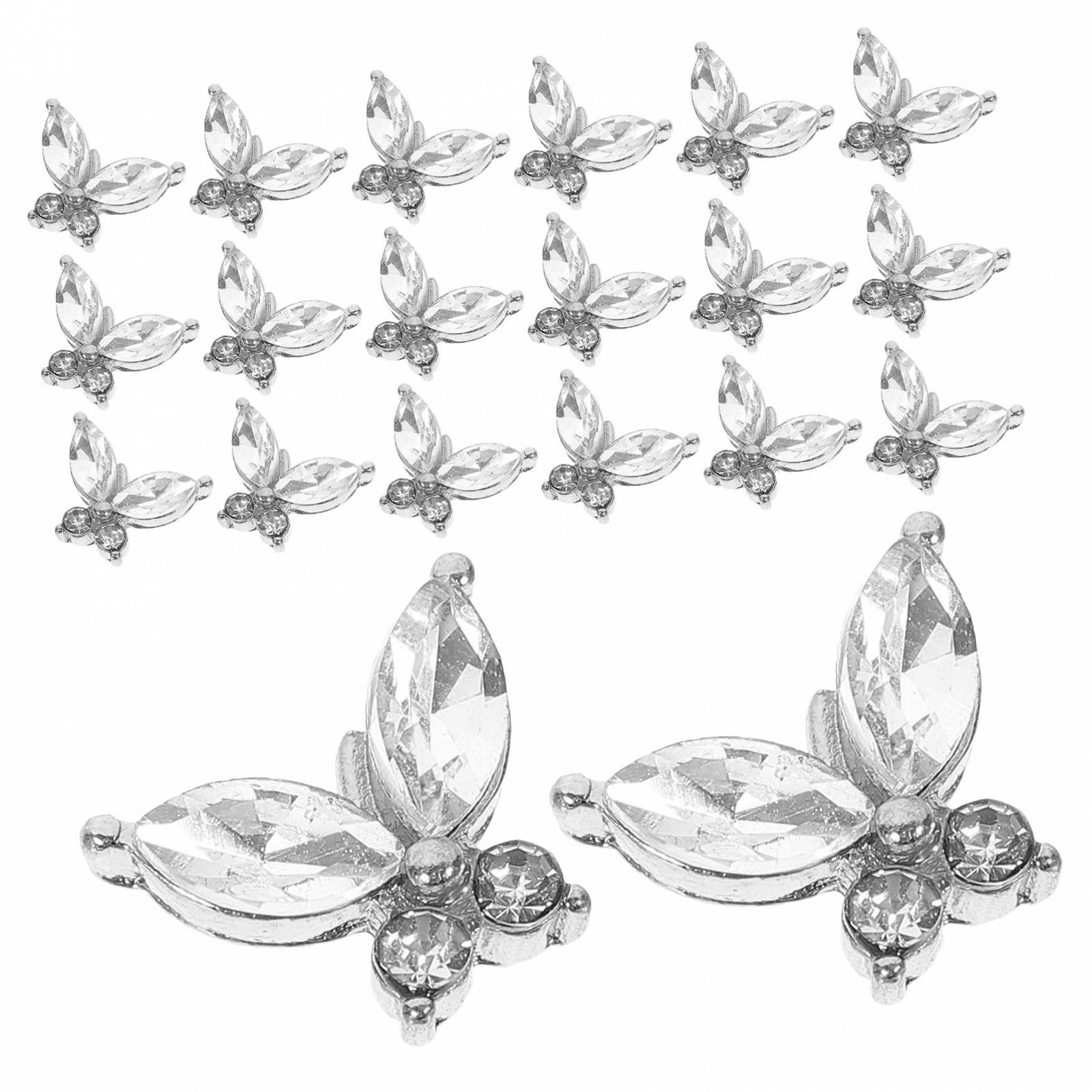 Украшения для ногтей Бабочка FRCOLOR, камни для маникюра, хрустальные украшения для ногтей в форме бабочек, ледяные украшения для ногтей, пачка из 100 штук, фото №2