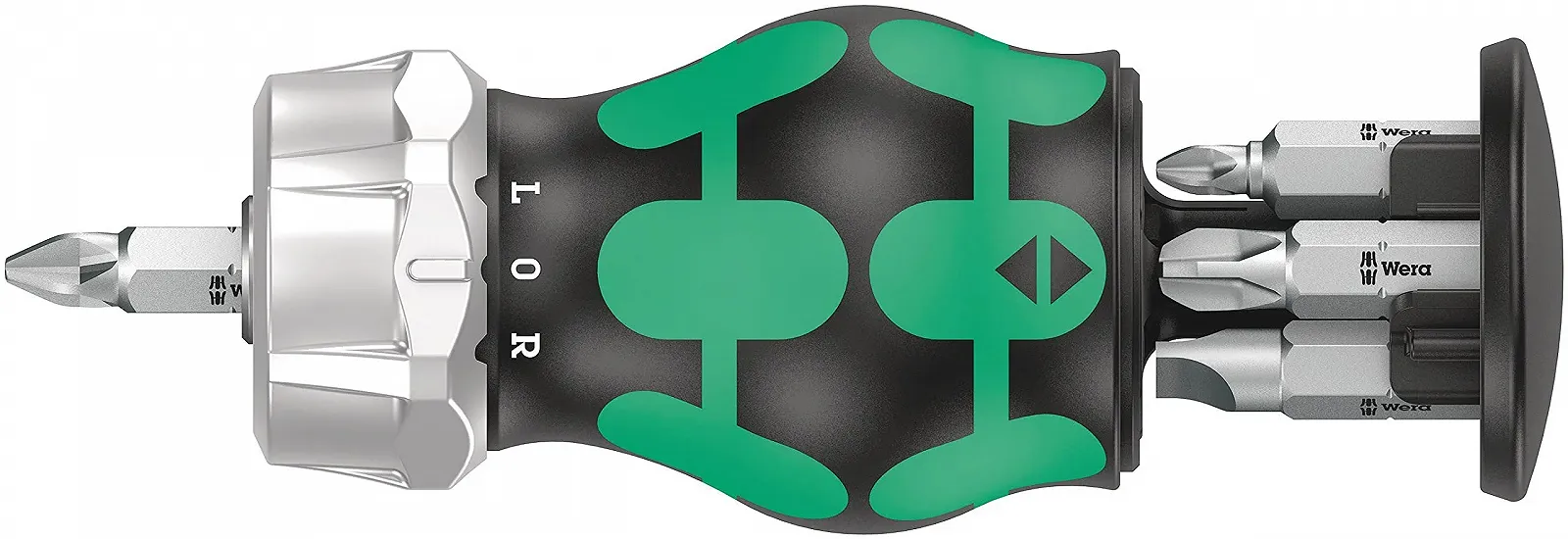 Викрутка-тріскачка з магазином біт Wera Kraftform Kompakt Stubby Magazine RA 3 05008885001 6 шт., фото №1