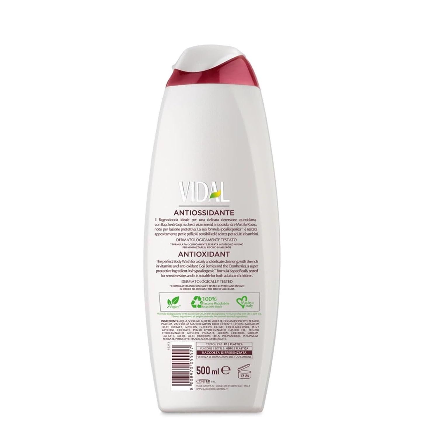 Гель для душу Vidal Goji Berry & Cranberry 12 x 500 мл, фото №3 Гель для душу Vidal Goji Berry & Cranberry 12 x 500 мл, фото №3