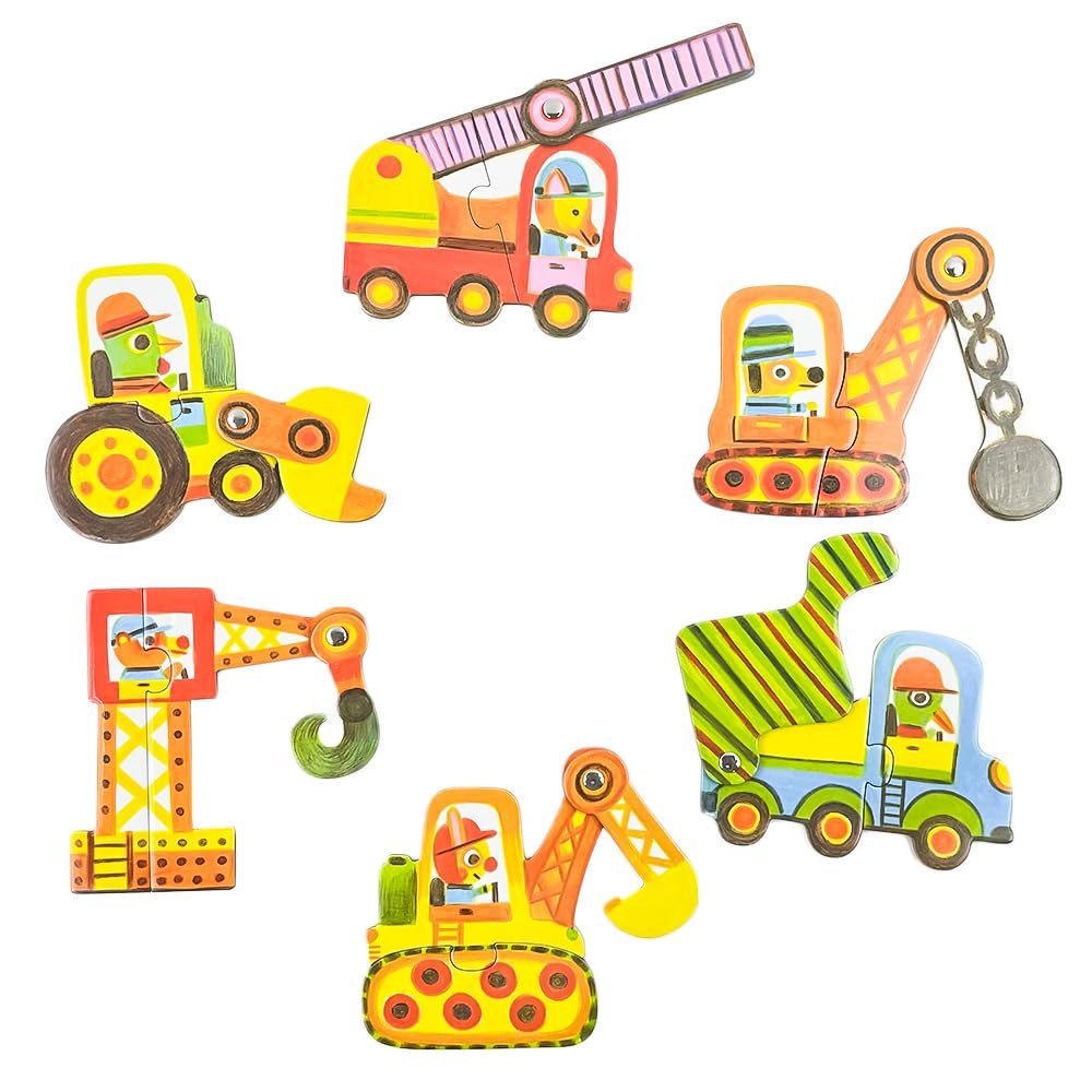 Пазл Djeco Articulated Vehicles Duo 6 пазлів 12 деталей, фото №3