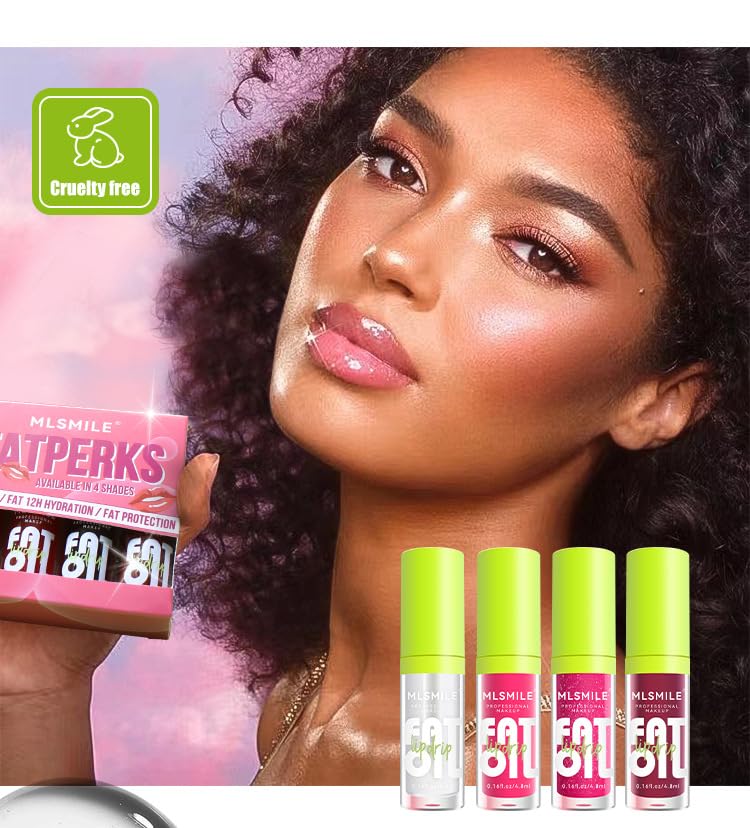 Блеск для губ Lip Oil 4 цвета, большая кисточка, увлажняющий, прозрачный, блестящий финиш (B), фото №5
