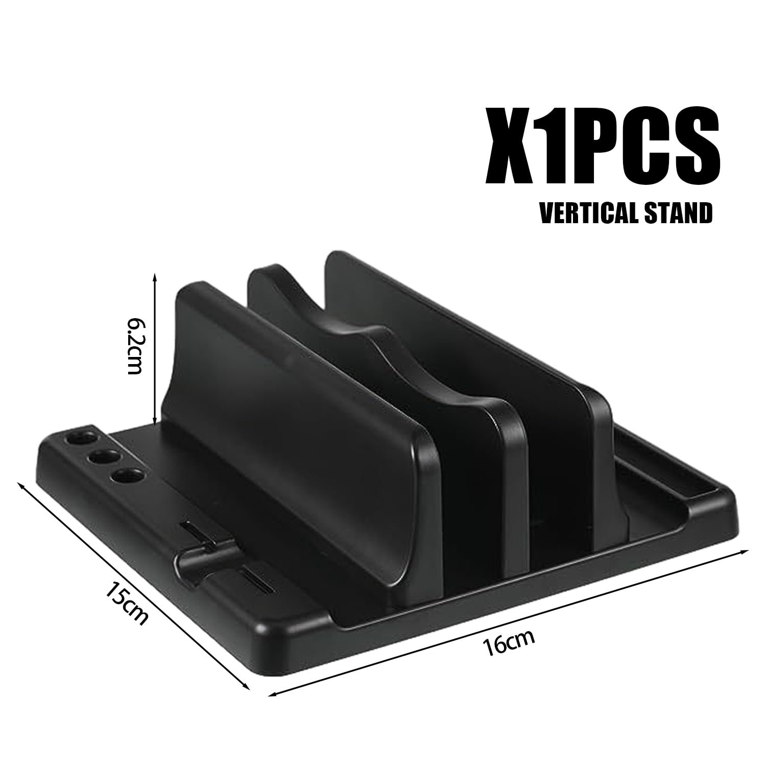 Подставка для ноутбука вертикальная одинарная регулируемая 1 слот База для ноутбука портативная подставка для ноутбука стойка для хранения на столе черная, фото №2