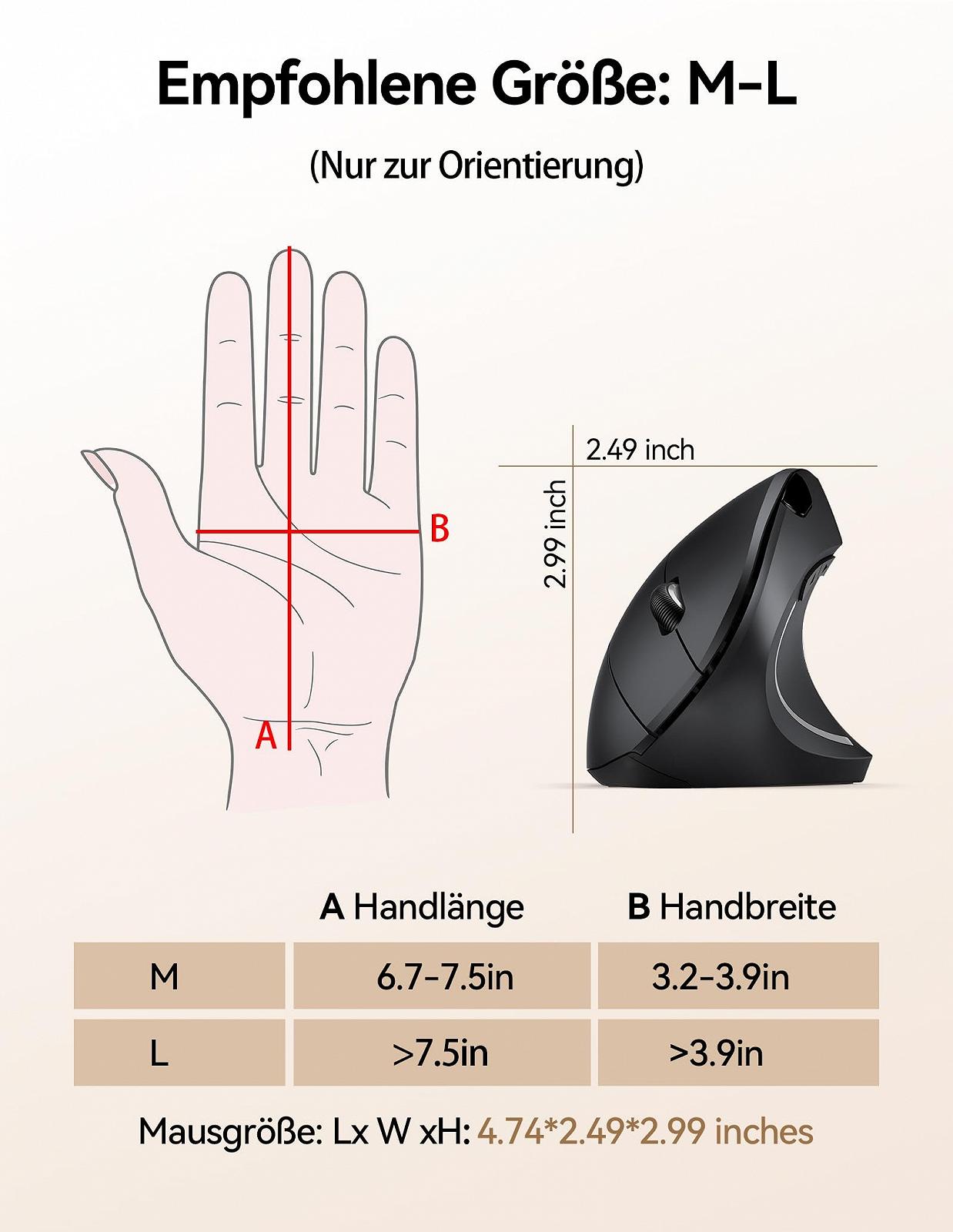 Мышь TechRise Беспроводная Эргономичная Вертикальная 4800 DPI Оптическая Тихая, фото №9