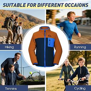 Детская флисовая куртка SMONTY Куртка на молнии для мальчиков, удобная и теплая идеально подходит для любого времени года, кемпинга, пешего туризма и путешествий synthetic.ua - Фото 1