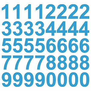 Наклейки на стіну kleb-Drauf 40 цифр висота 10 см світло-блакитний матовий - Фото 1