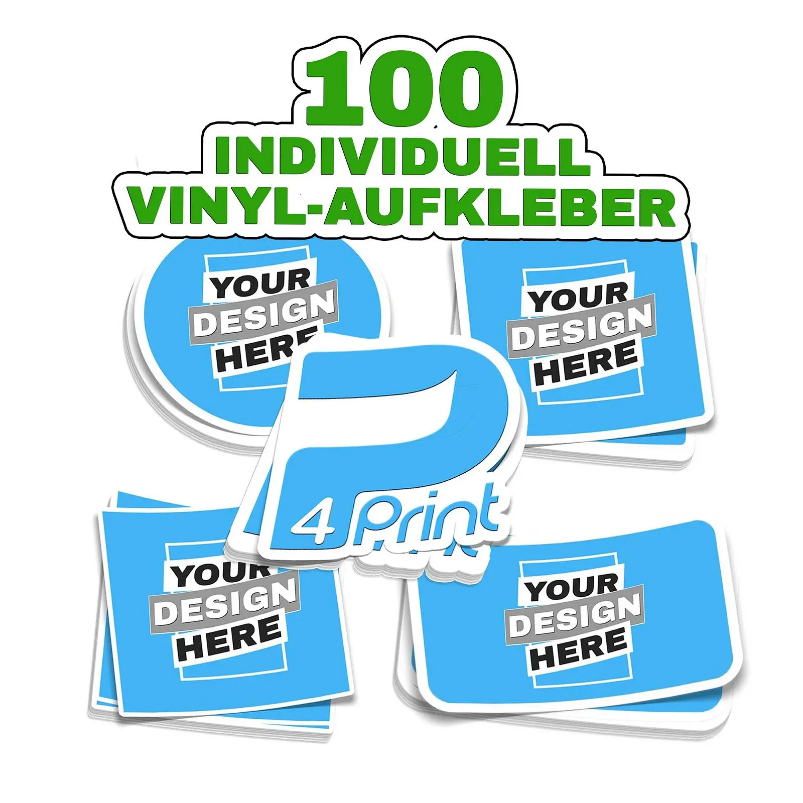 Наклейки Персоналізовані з логотипом або фото Водонепроникні 3–15 см 100 шт., фото №1