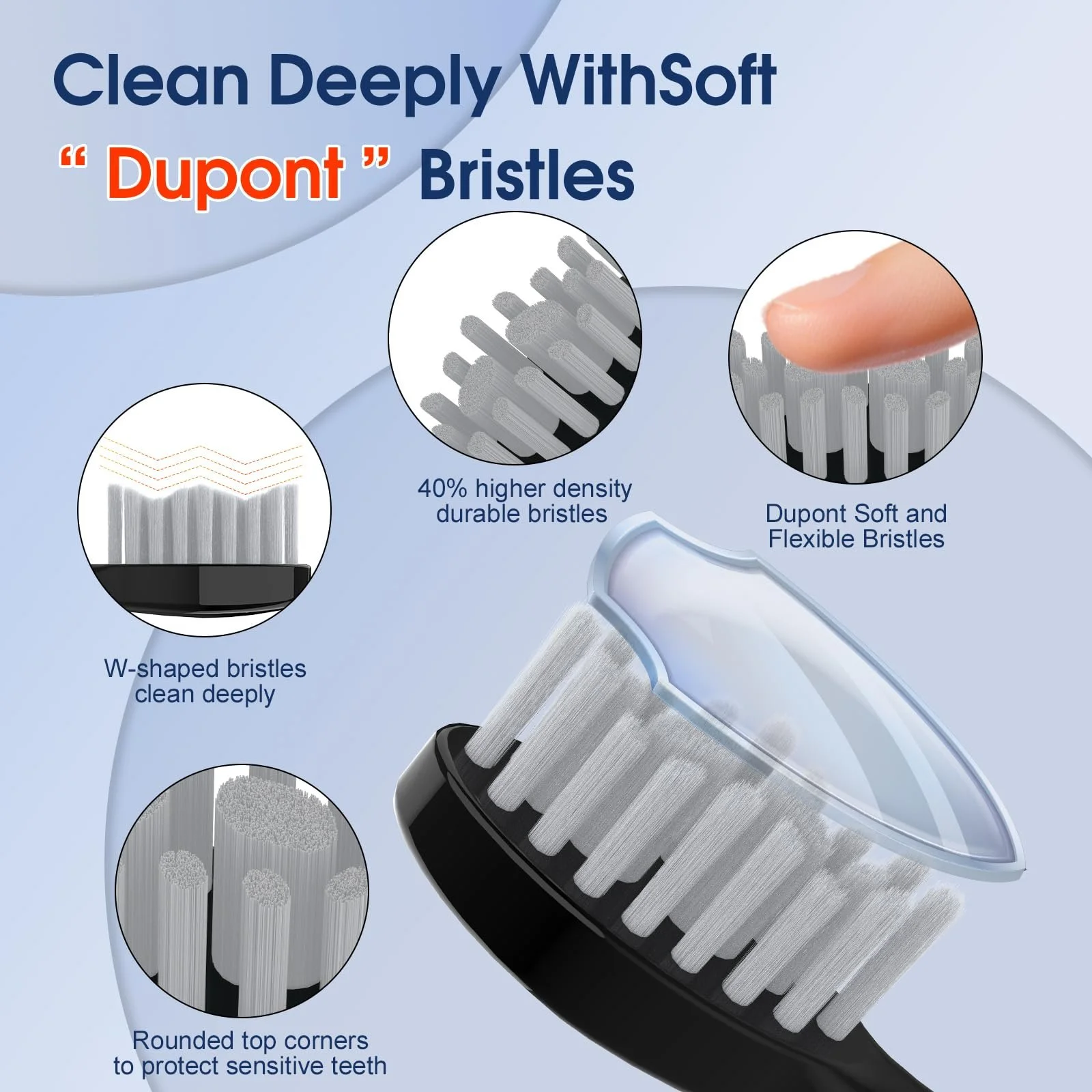 Электрическая зубная щетка OasiSmile WL-T1006 50 000 VPM Dupont 5 режимов IPX7 Черная, фото №4