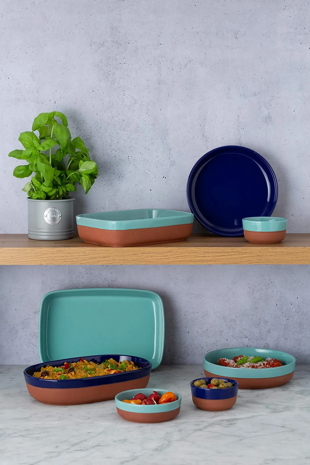 Форма для запекания Typhoon Mediterranean 1402.117 терракотовая круглая 21 см темно-синяя, фото №6