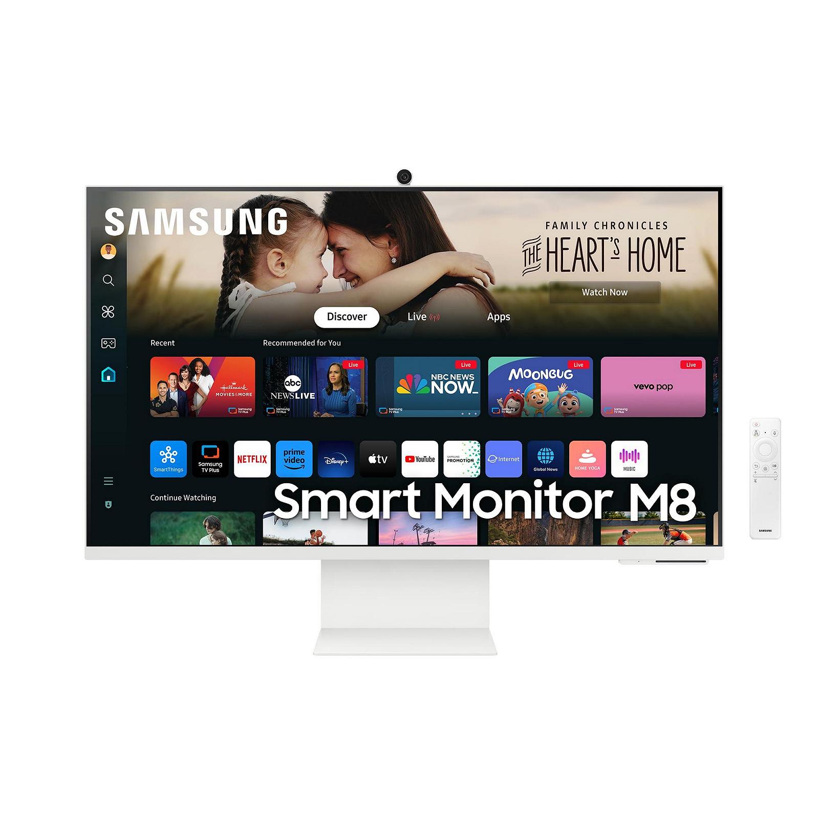 Монитор Samsung M80D LS32DM801UUXEN Smart 32 дюйма 4K AI Upscaling UHD 60 Гц Аудио режим 360 Веб-камера с динамиками и регулировкой высоты Smart TV с пультом управления, фото №1