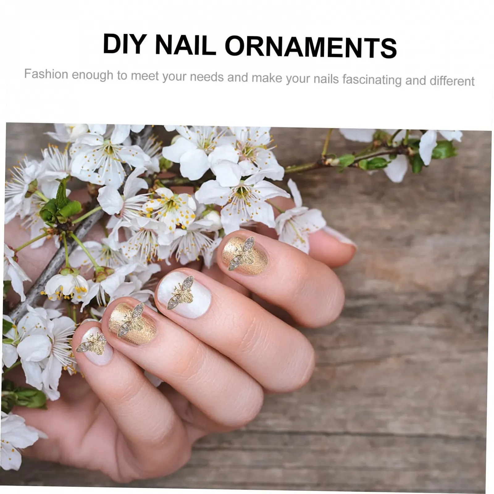 3D Прикраса для нігтів Бджілка зі сплаву, набір, фото №6