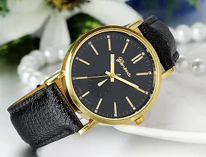 Чоловічий годинник Аналоговий Кварцовий JewelryWe Зі шкіряним ремінцем Коричневий / Чорний synthetic.ua - Фото 1