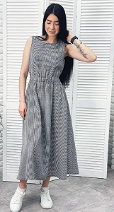 Женское летнее платье миди на резинке GF509323 размер 46/48, цвет черный - Фото 1