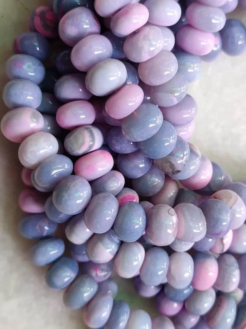 Бусины Лавандер Опал круглые гладкие 7-8 мм, нить длиной 40 см, бусины из драгоценных камней для ожерелья, браслета, фото №3