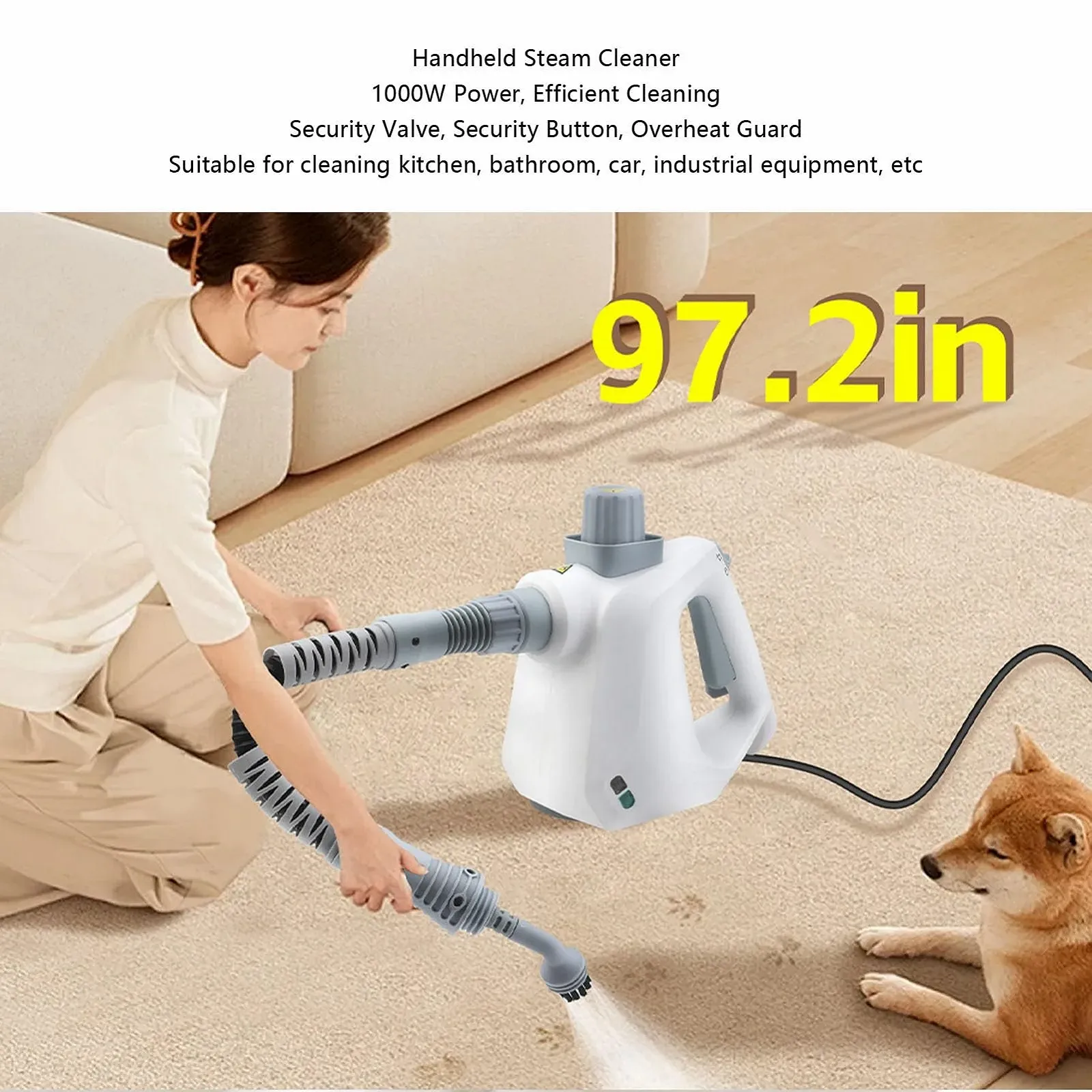 Пароочисник ручний 1000 Вт 3 бари, фото №5 Пароочисник ручний 1000 Вт 3 бари, фото №5