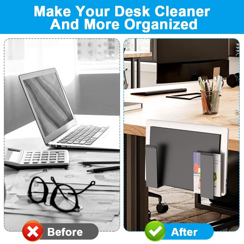 Комплект з 2 підвісних органайзерів для ноутбука, регульоване зберігання збоку столу, вертикальна, фото №4 Комплект з 2 підвісних органайзерів для ноутбука, регульоване зберігання збоку столу, вертикальна, фото №4