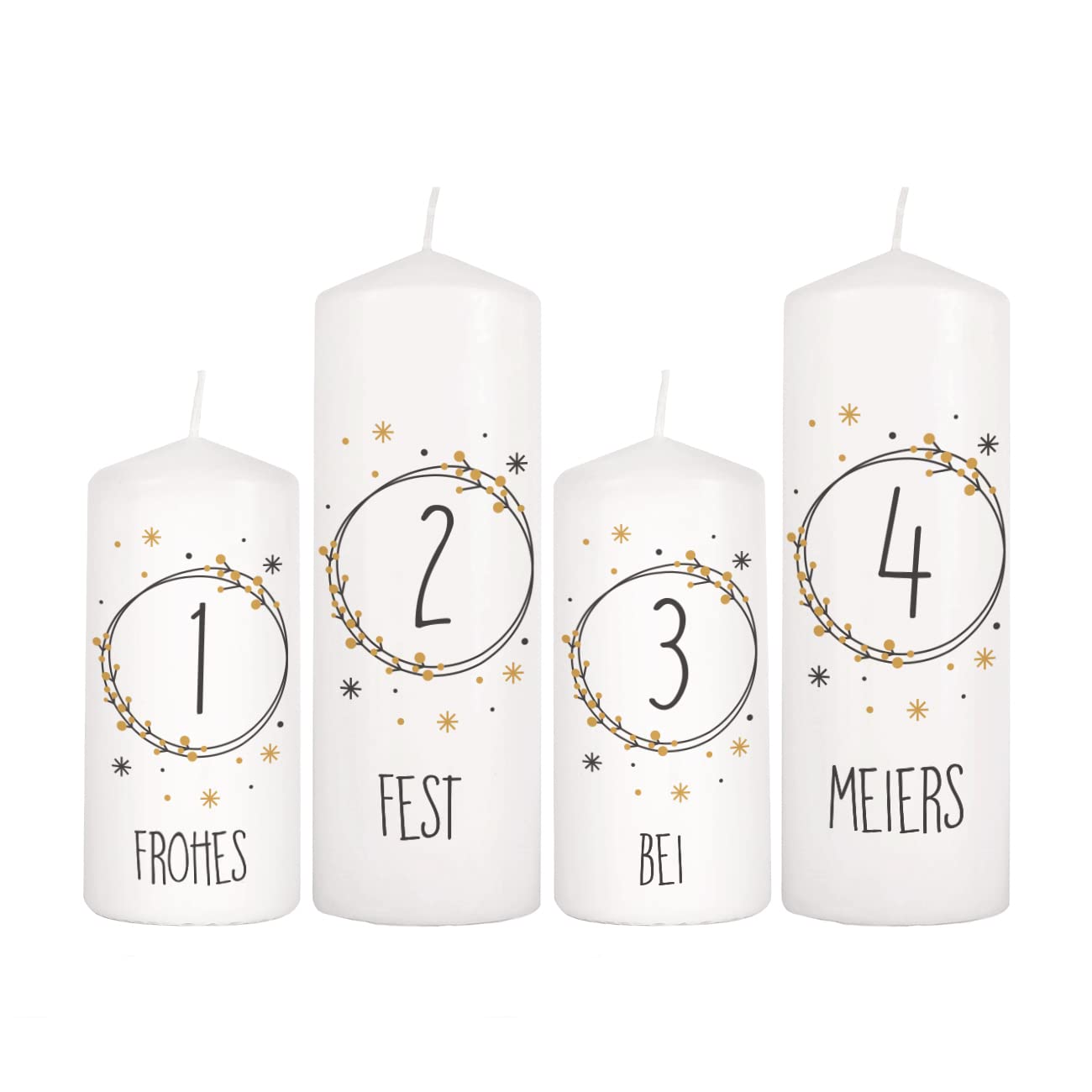 Набор свечей Herz & Heim® Advent с принтом 4 штуки, фото №1