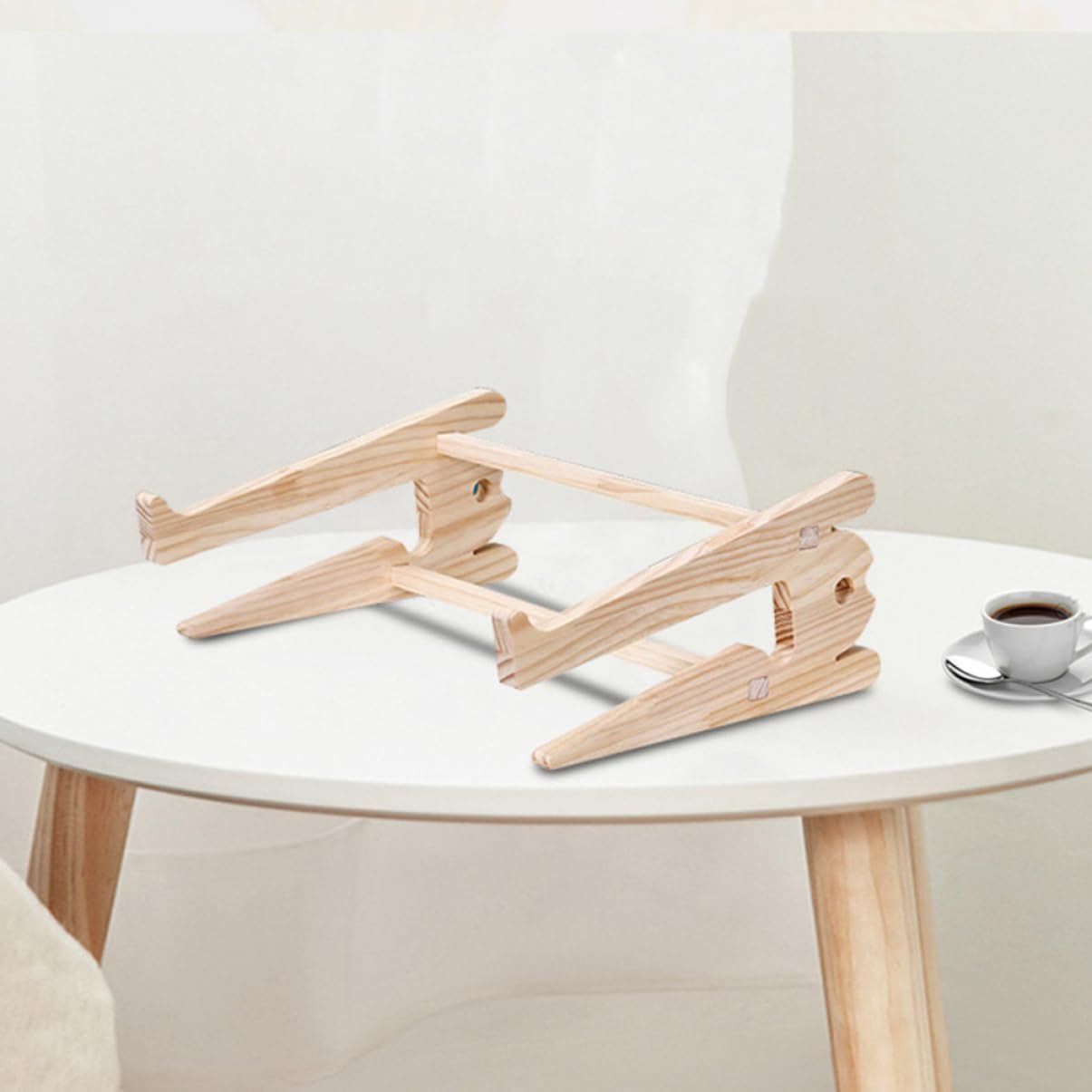 Подставка Деревянная для ноутбука NUOBESTY Регулируемая по высоте для ноутбуков и планшетов Эргономичный дизайн, фото №2