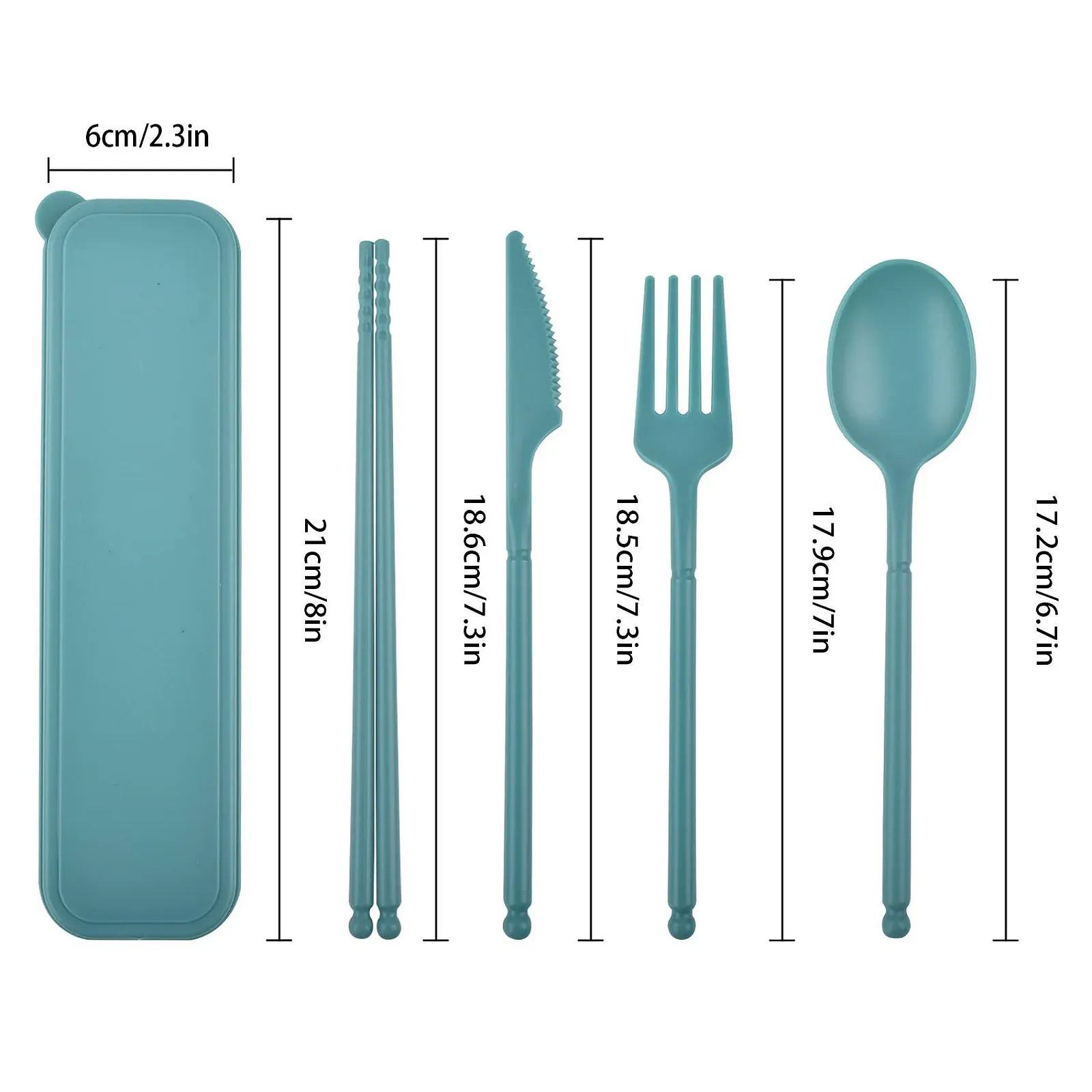 Набор дорожных столовых приборов на 2 персоны Plastic Многоразовые Портативные, фото №3 Набор дорожных столовых приборов на 2 персоны Plastic Многоразовые Портативные, фото №3