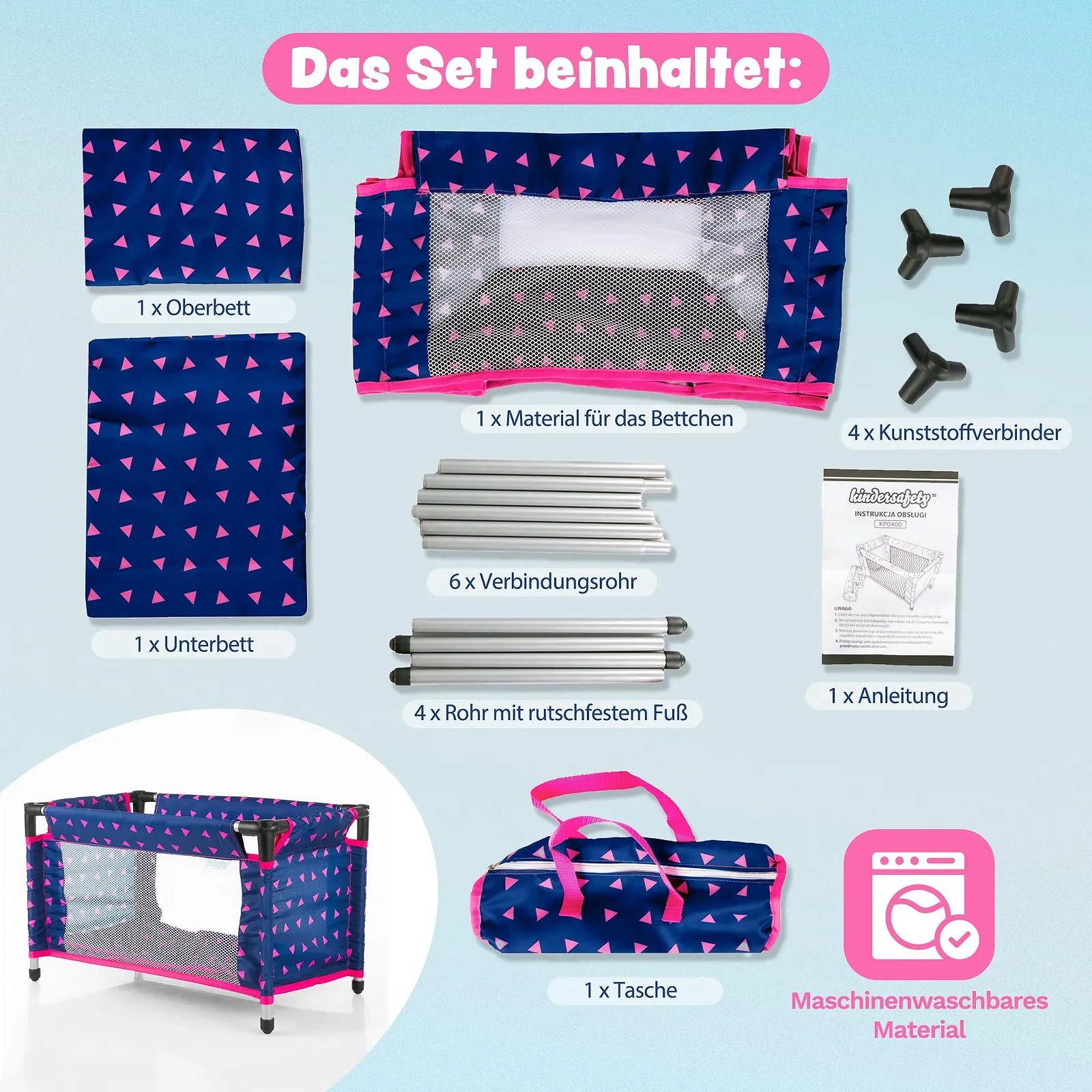 Ліжко для ляльки Kinderplay Модель KP0400T 43 см, фото №5