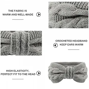 Вязаная зимняя повязка на голову для женщин synthetic.ua - Фото 1