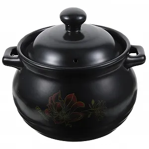 Кастрюля Керамическая с крышкой 2 л Черная - Фото 1