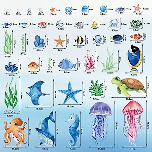 Наклейка на стіну Світні зірки Морські тварини Світна флуоресцентна Морський світ synthetic.ua - Фото 1