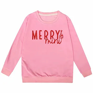 Рождественский свитер Детский рождественский джемпер для девочек с веселыми буквами Повседневный модный джемпер с длинными рукавами и круглым вырезом synthetic.ua - Фото 1
