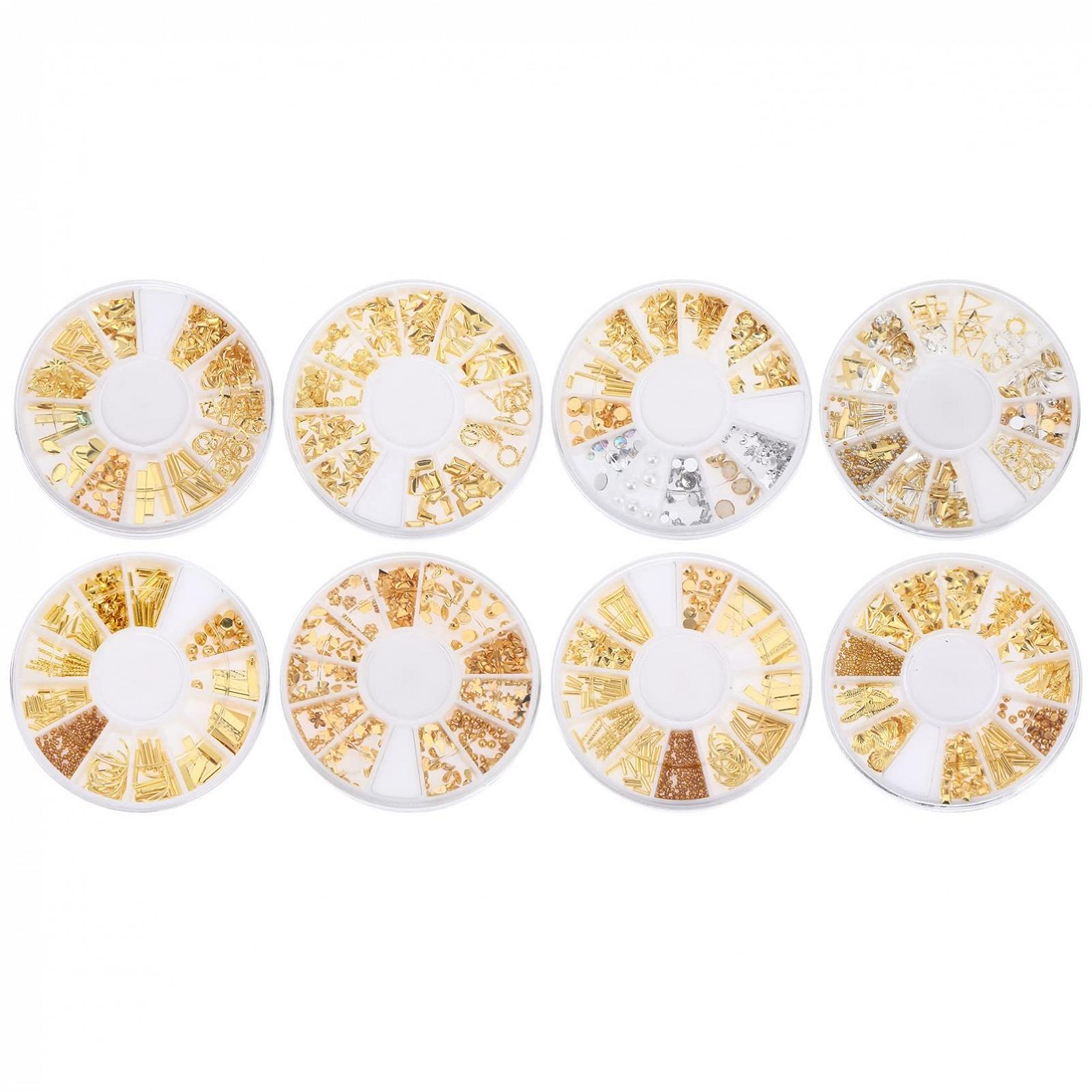 Металлические заклепки для ногтей Minkissy, с золотистым дизайном, для DIY маникюра и творческого дизайна ногтей, подходят для начинающих и профессионалов, фото №1