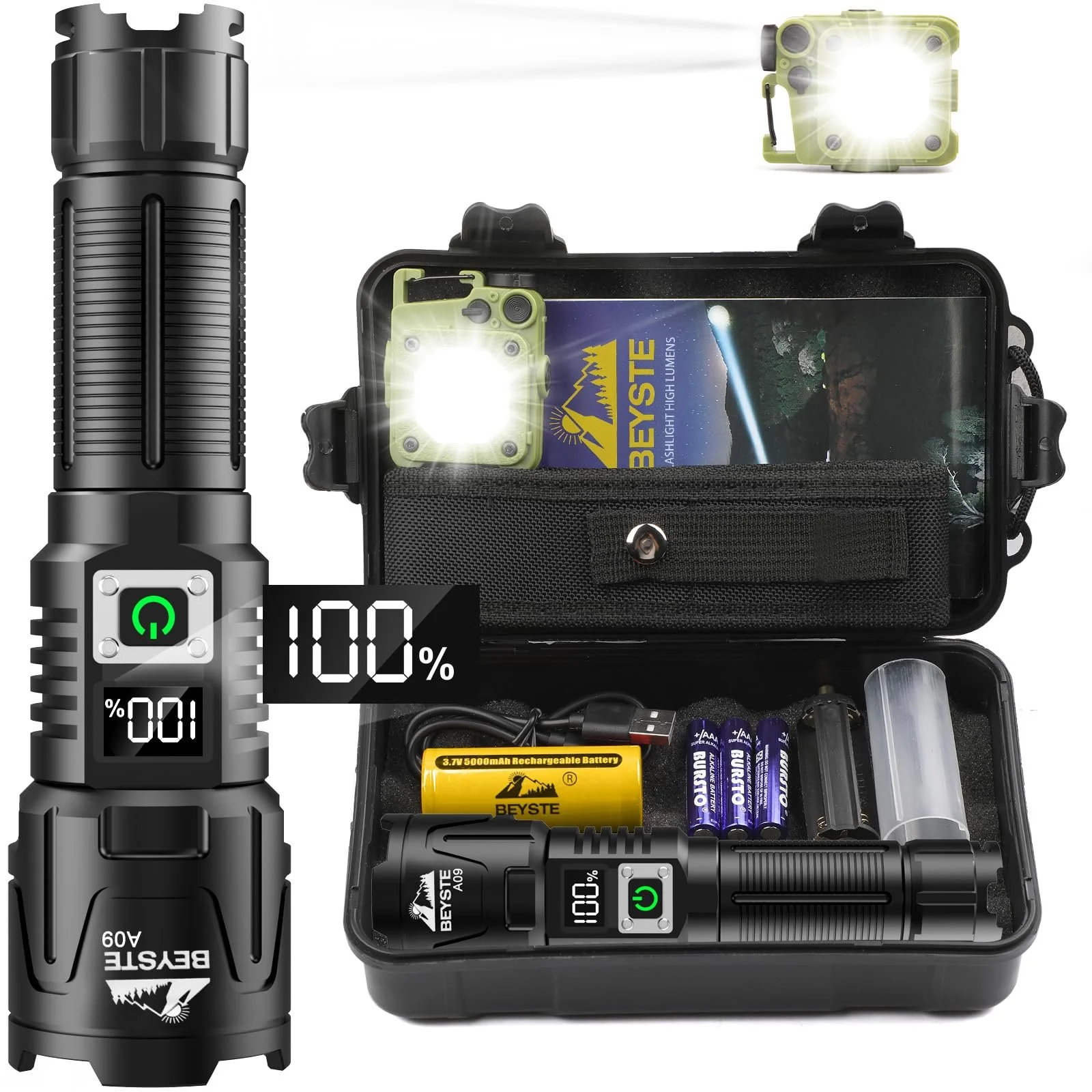 Перезаряджуваний LED ліхтар 500 000 люмен, фото №1