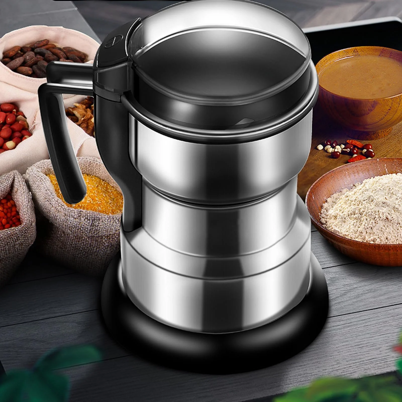 Электрическая кофемолка 300 мл Мини измельчитель специй Нержавеющая сталь для кофейных зерен, фото №5