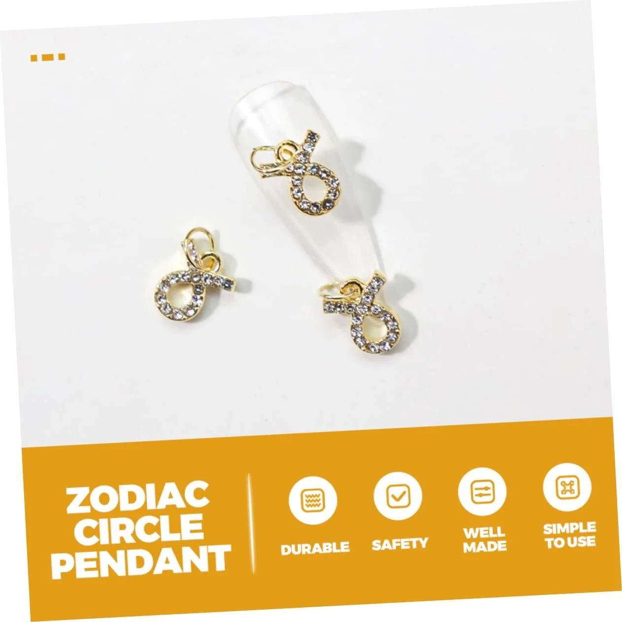 Украшения для ногтей Healvian, 12 шт, набор для маникюра, золото, двенадцать знаков зодиака, подвески, украшения для маникюра, эмблемы, стразы, шармы для маникюра, объемные аксессуары, фото №3