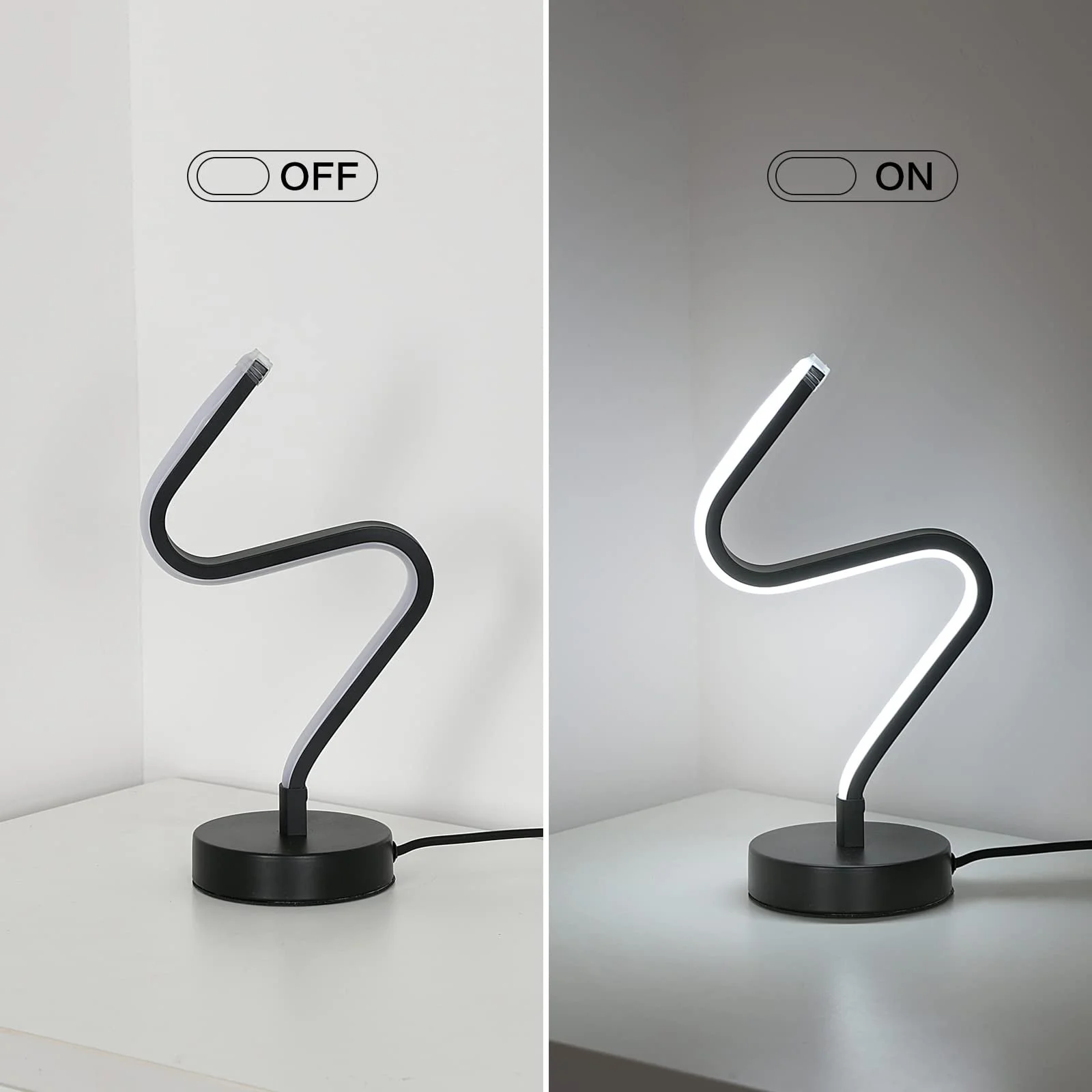 Настільна лампа LED DELIPOP Spiral 12 Вт алюмінієва 6000 K біле світло чорна, фото №5