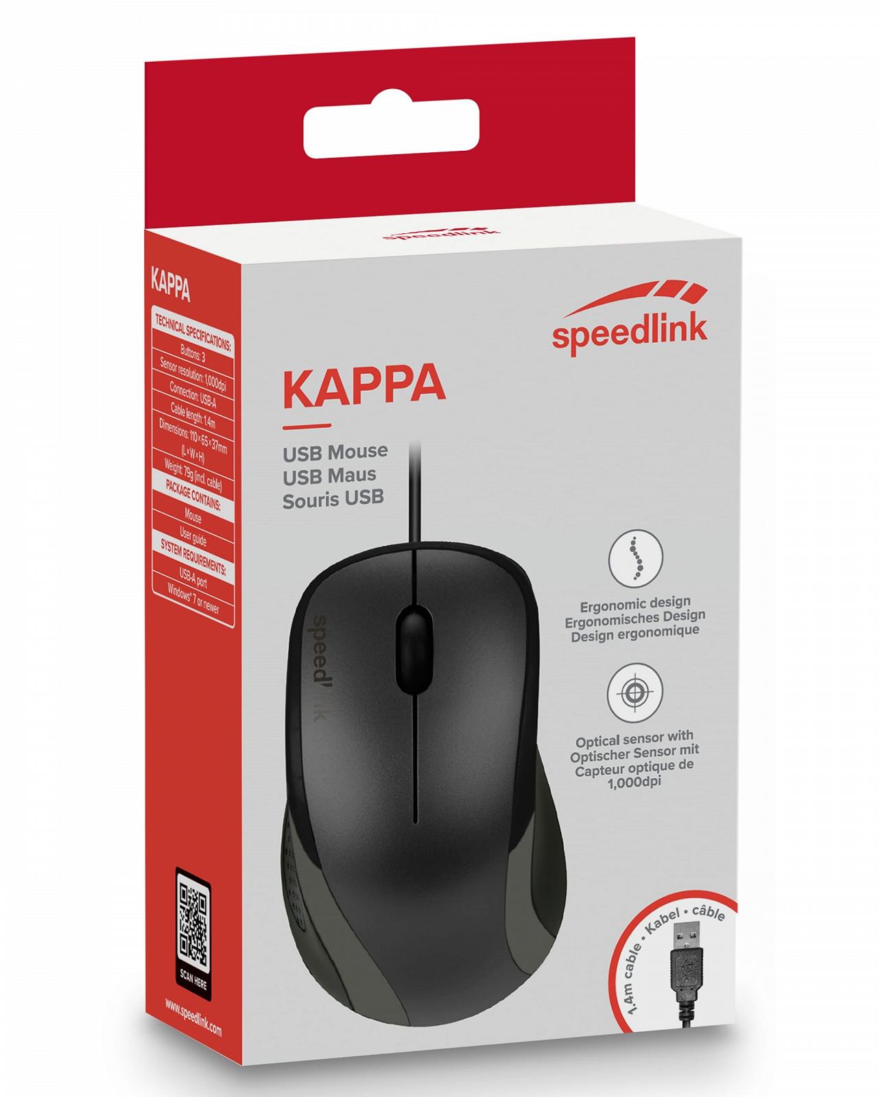 Мышь Speedlink Kappa USB, 3 кнопки, черная, фото №6