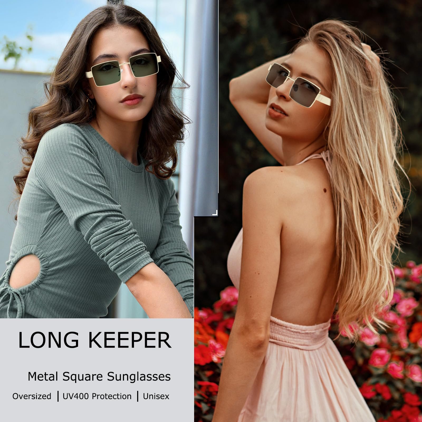 Вінтажні квадратні сонцезахисні окуляри Long Keeper для жінок і чоловіків, фото №6