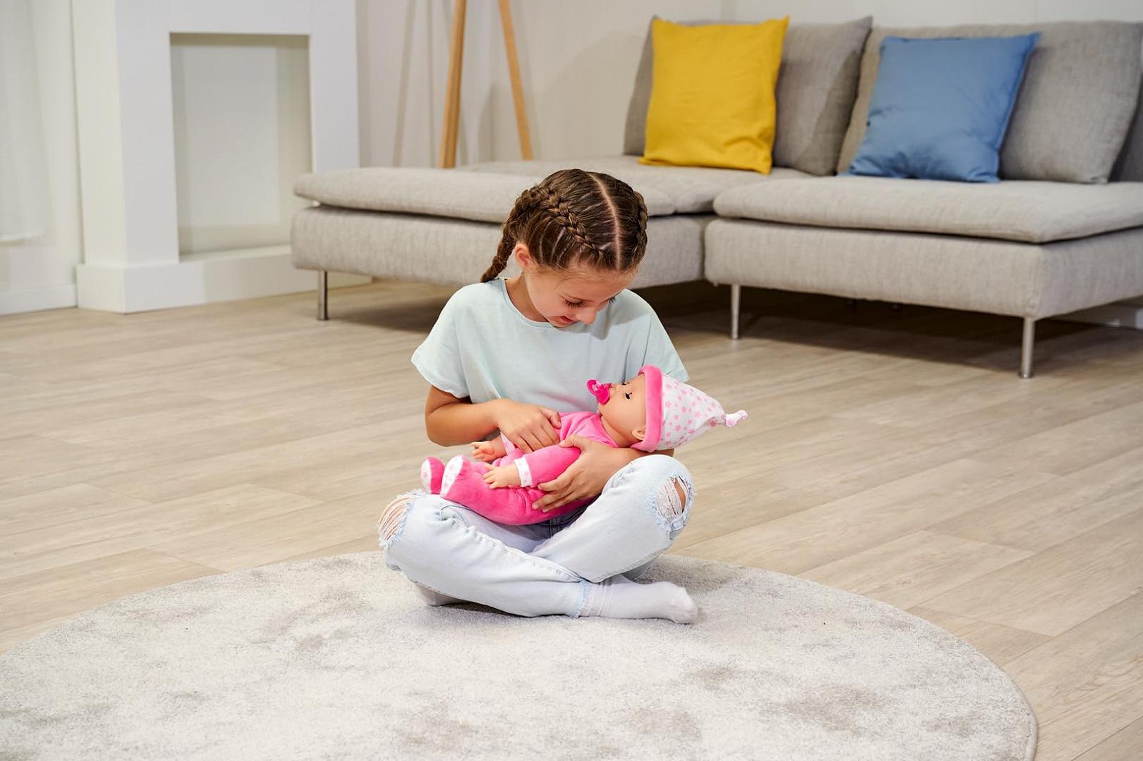 Кукла Simba Laura Snooze Time (38 см) Мягкотелая детская со звуками, дыхательными движениями и закрывающимися глазами, фото №7