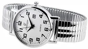 Часы Excellanc Мужские Кварцевые с Металлическим Ремешком Дата Элегантные Аналоговые, Белые, Браслет synthetic.ua - Фото 1