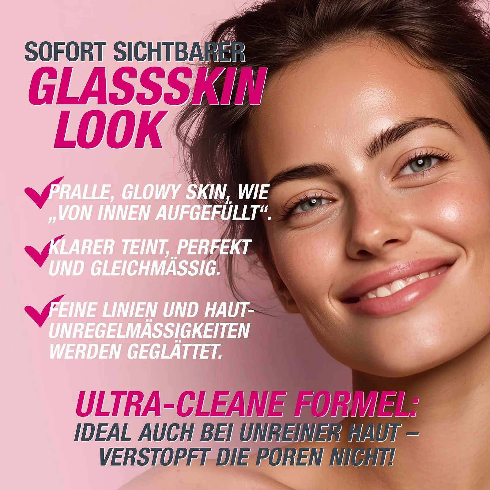 Денний крем Pink Suprême Moisturising Cream з 5% GlassSkinPro Complex та 3% Niacinamide веганський без силікону рожевий, фото №5
